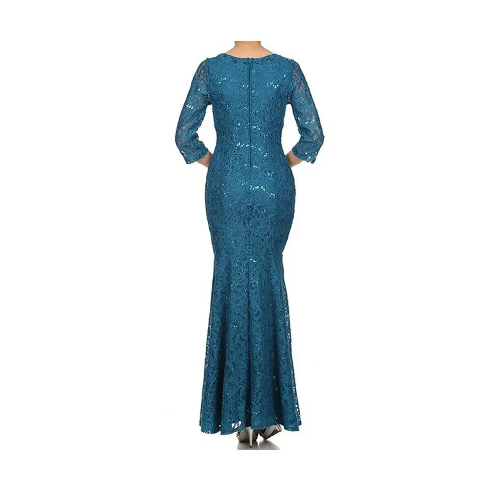All Lace Formal Mother's or Evening Gown in GOLD-Size-3X-Eureka #2040-NEW - Picture 2 of 2